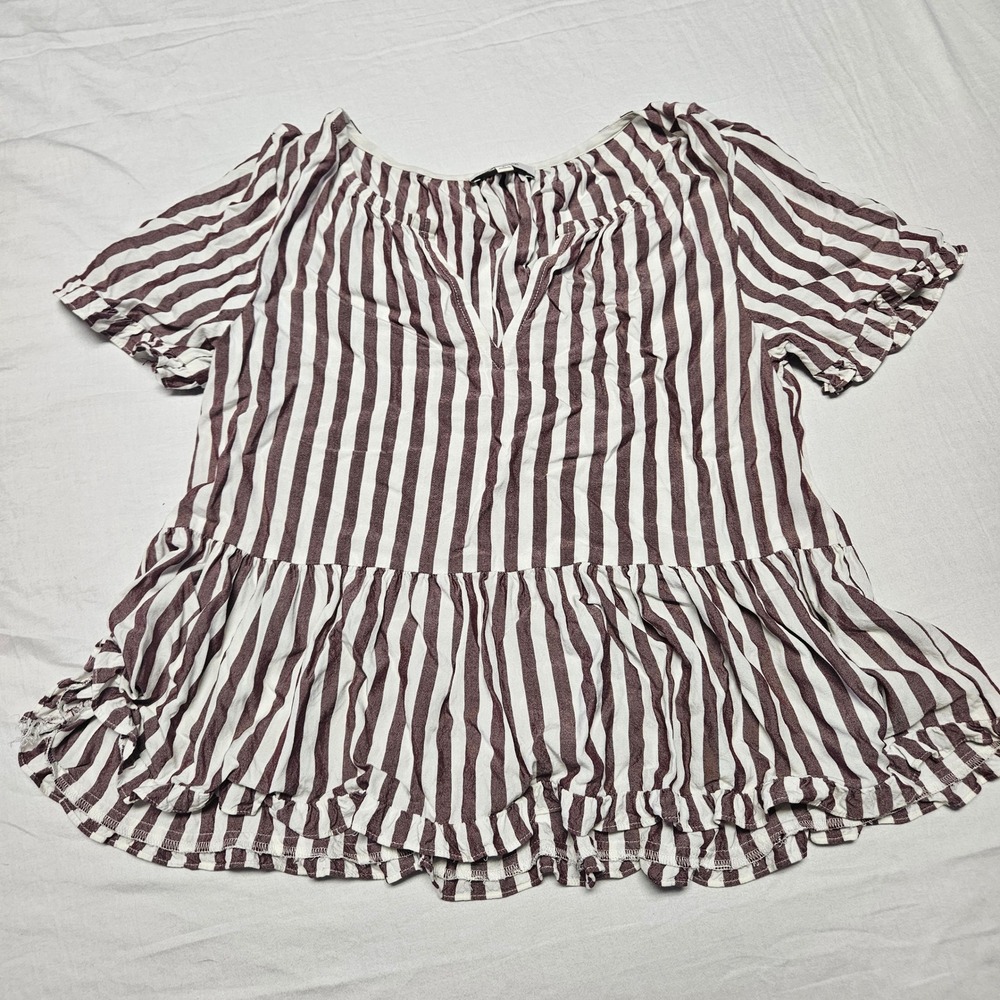 Bundle Madewell Peplum Top and Miss Me Womens Flutter Sleeve V-Neck